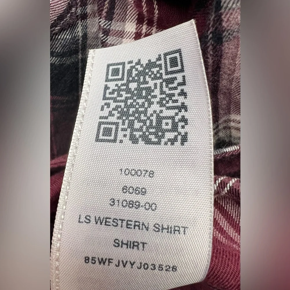 True Religion Red and White Plaid Shirt- L/S Western, Medihm‎